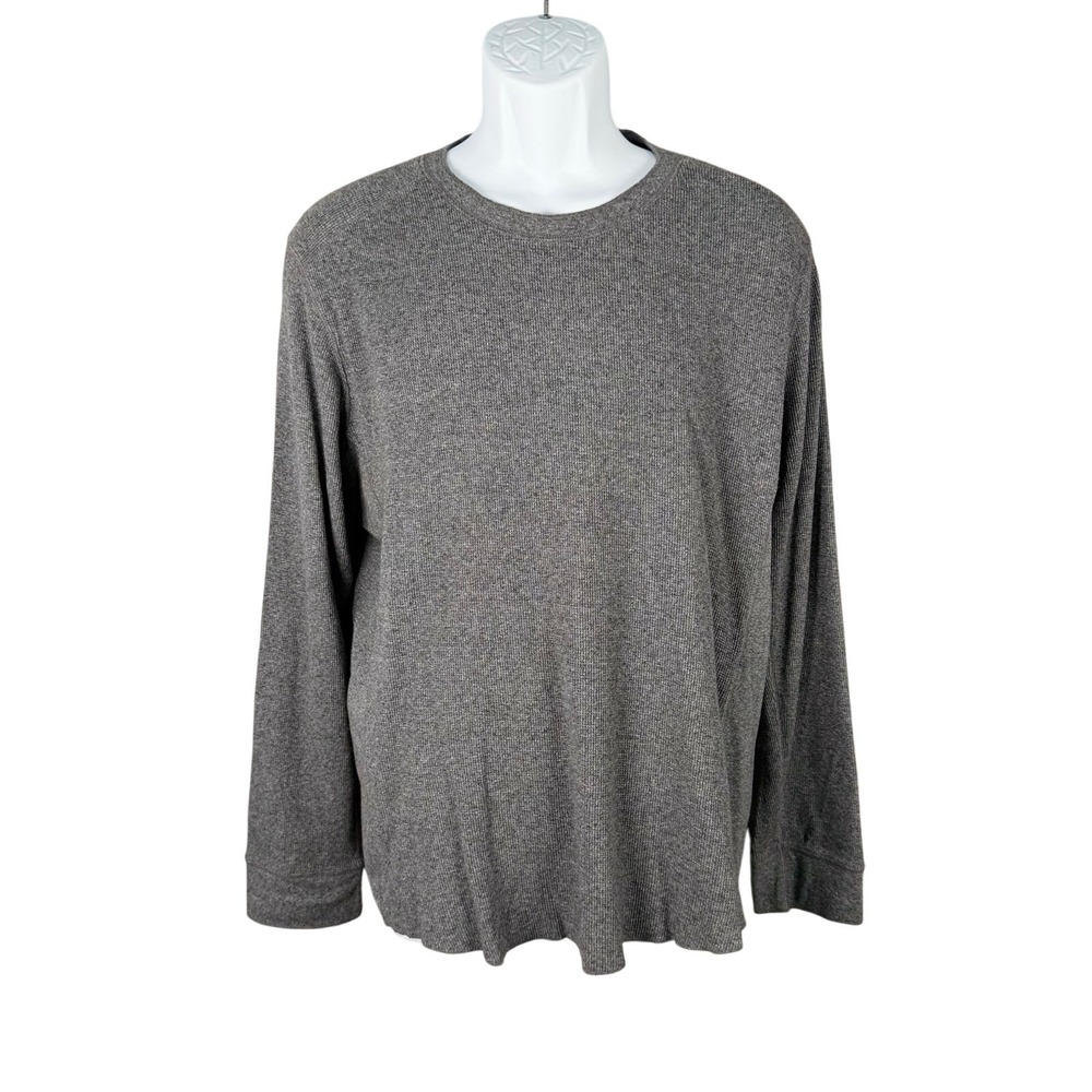 Vince T-shirt Mens XL Slim Fit Gray Waffle Thermal Knit Side Panel Long‎ Sleeve